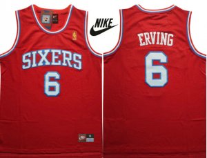 Maillot de Basket #6 Erving Philadelphia 76ers Rouge